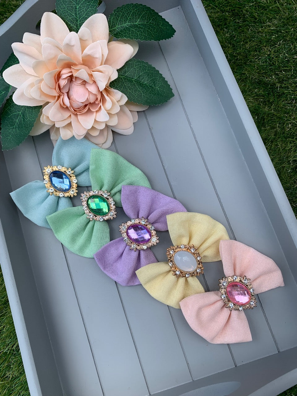 Princess gem pinch bow SET