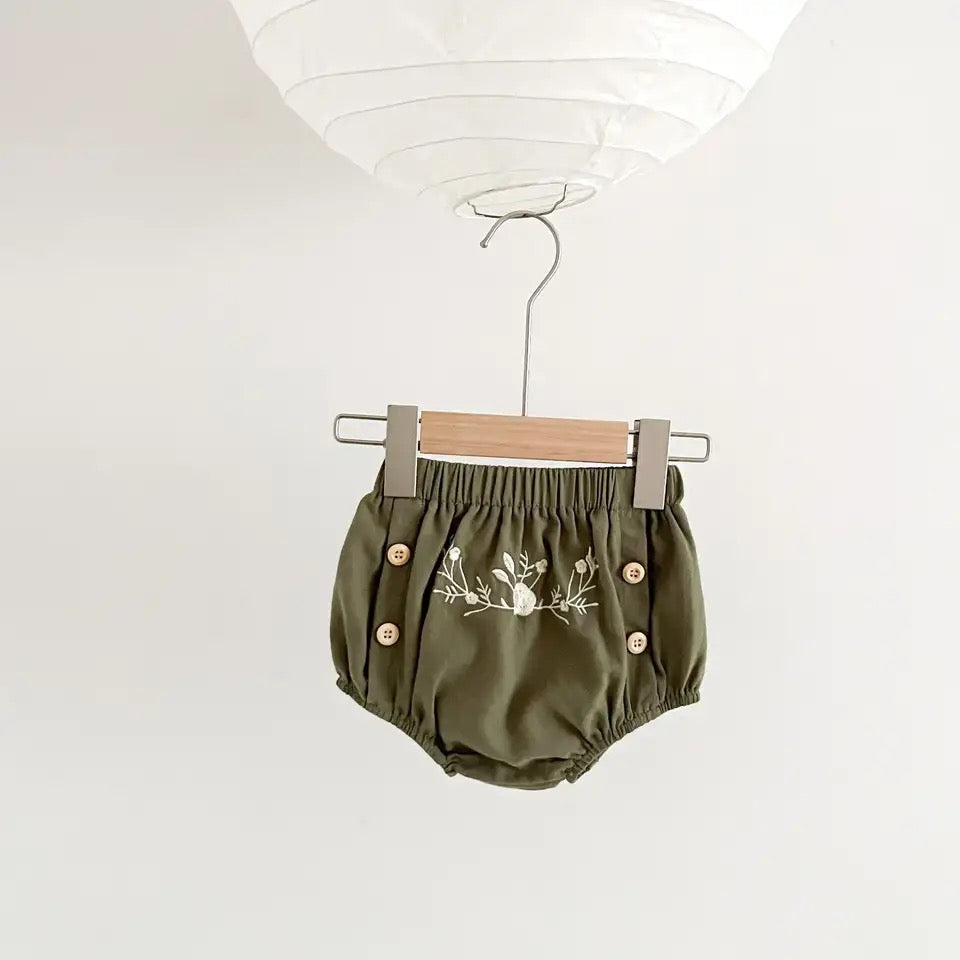 Vintage green button bloomers