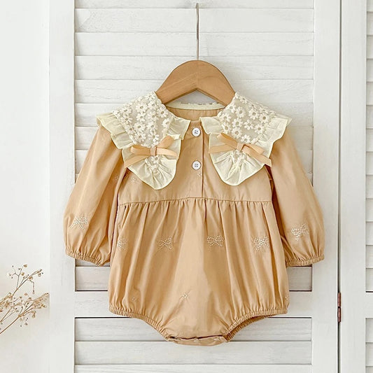 Autumn bow romper