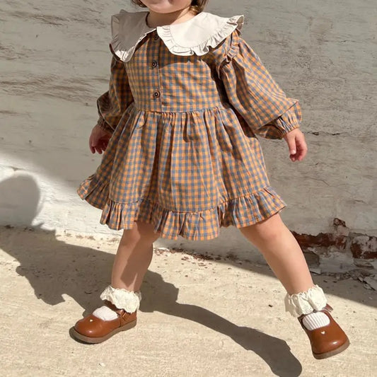 cosy plaid cotton dress