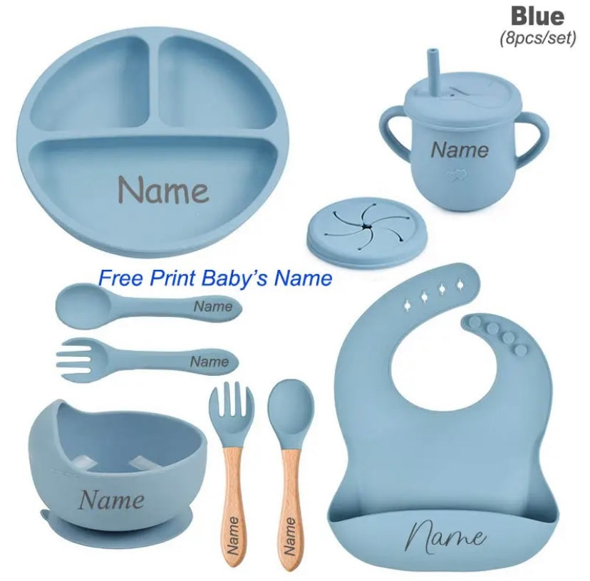 Personalised BLW 8pc baby feeding set