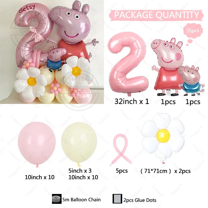 DIY PEPPA PIG balloon set