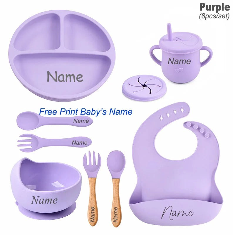 Personalised BLW 8pc baby feeding set