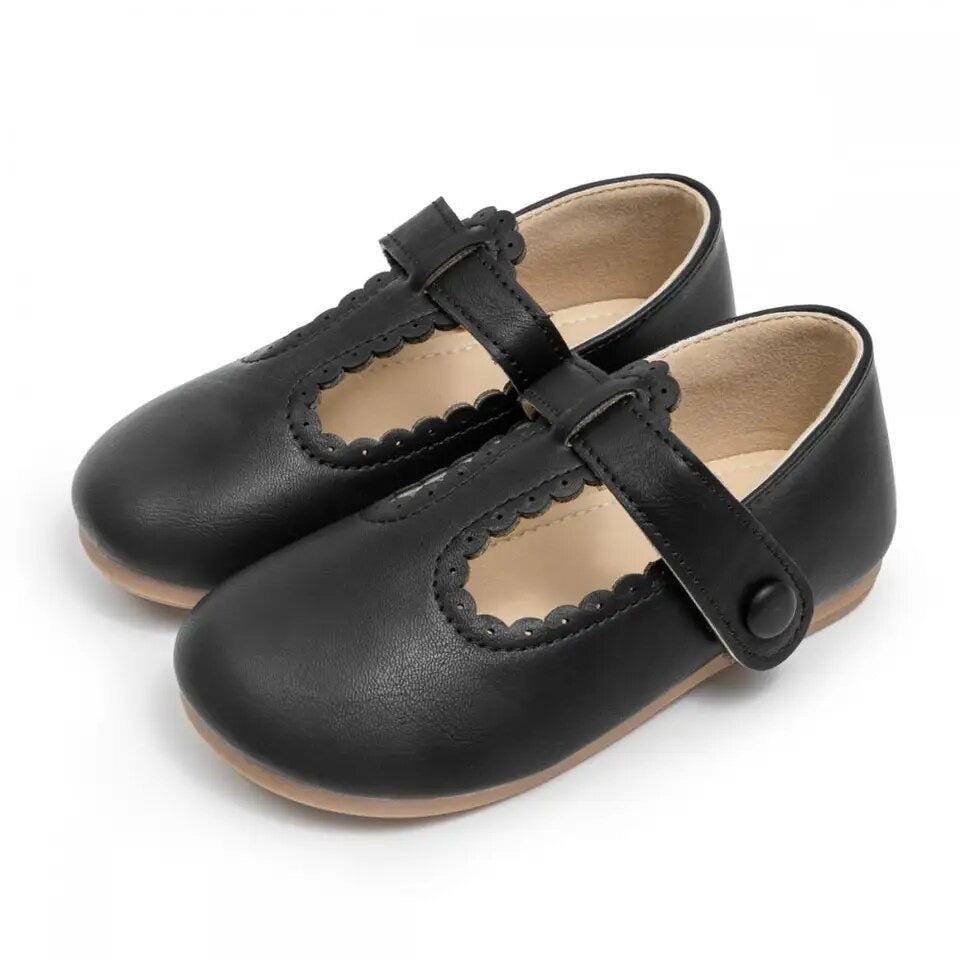 T-bar button shoes Black