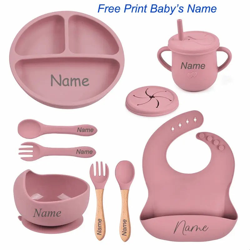 Personalised BLW 8pc baby feeding set