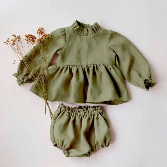 Khaki high neck 2pc set