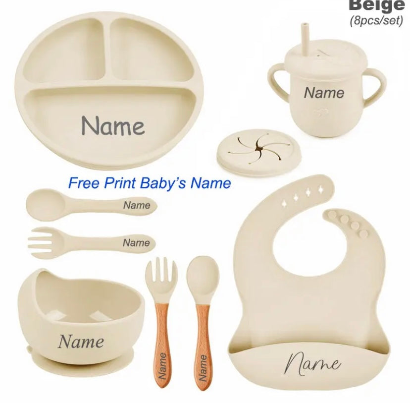 Personalised BLW 8pc baby feeding set