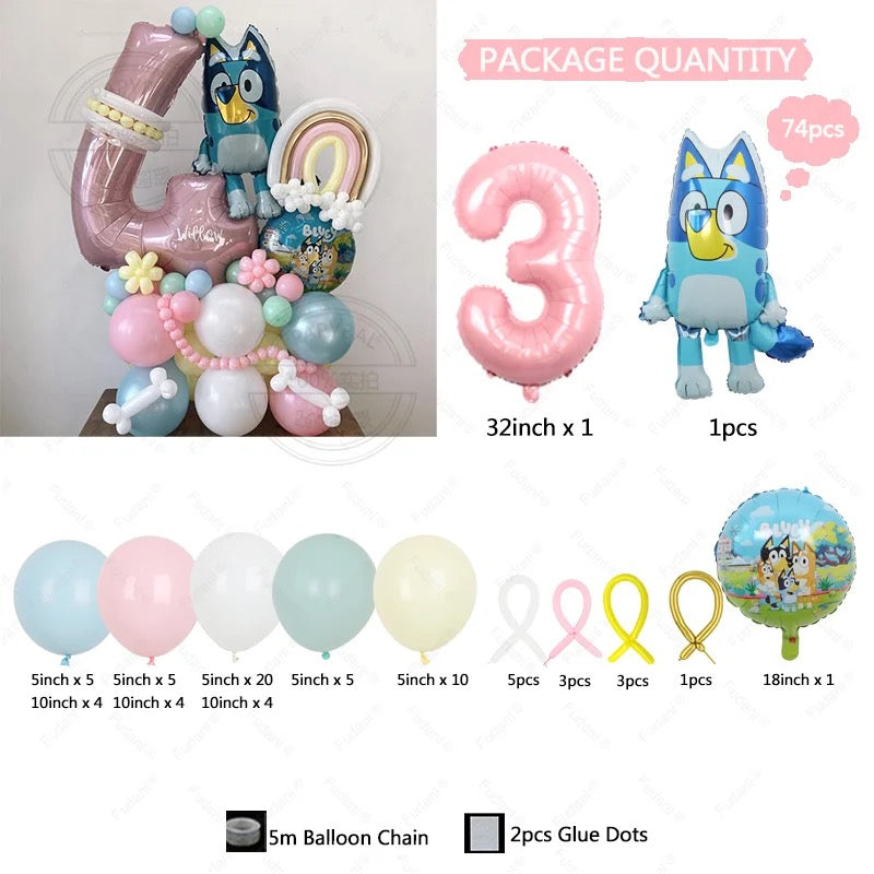 DIY bluey balloon set PINK