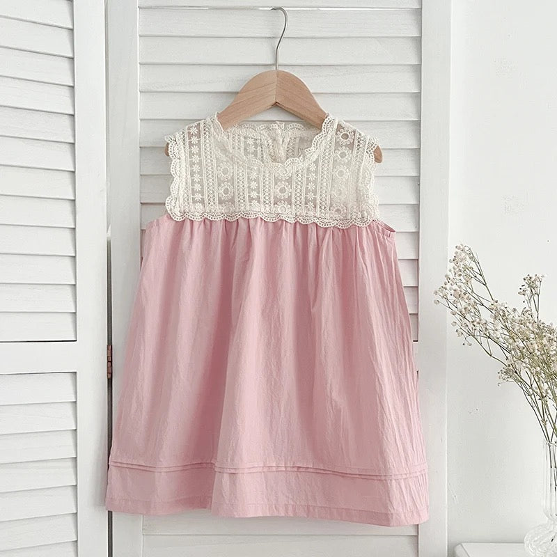 Vintage lace pink dress