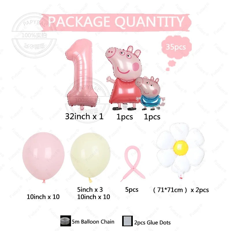 DIY PEPPA PIG balloon set