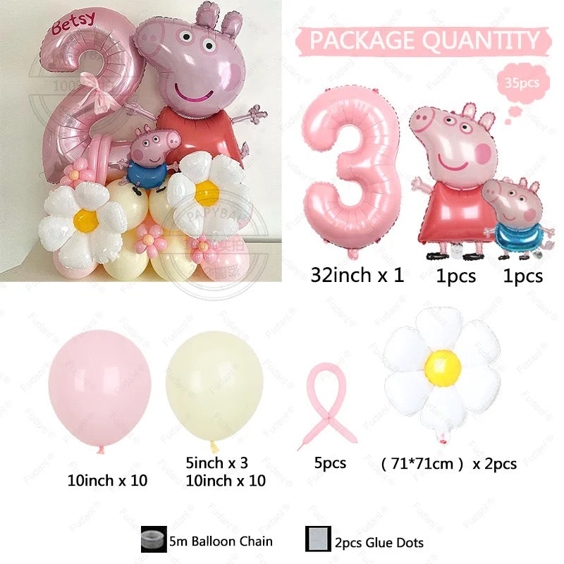 DIY PEPPA PIG balloon set