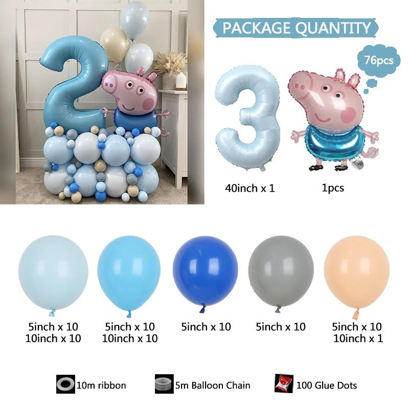 DIY PEPPA PIG George balloon set