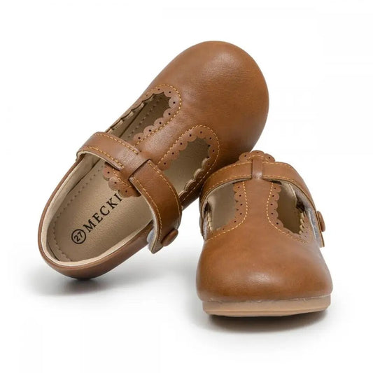 T-bar button shoes Brown