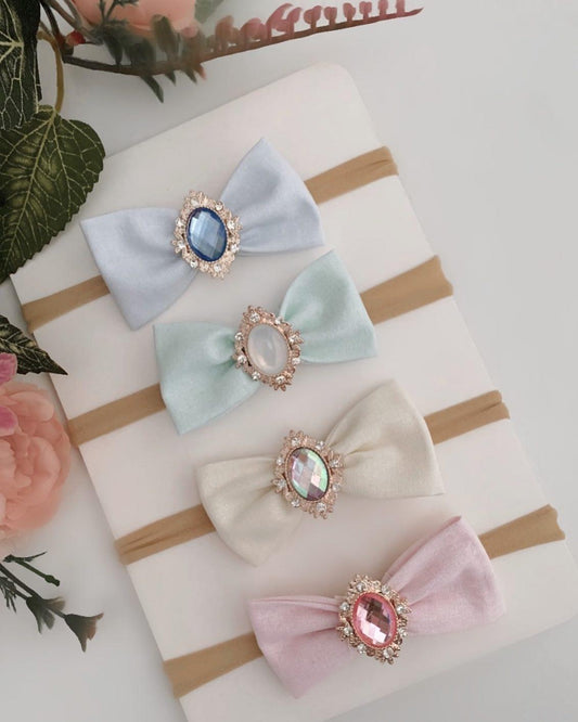 Mixed gem Bow set headbands